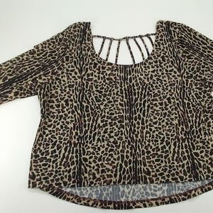 Material Girl Hi Lo Active wear top leopard print